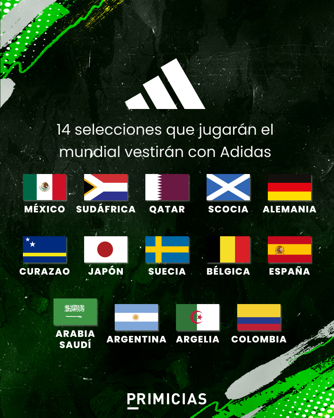 Selecciones nacionales patrocinadas por Adidas